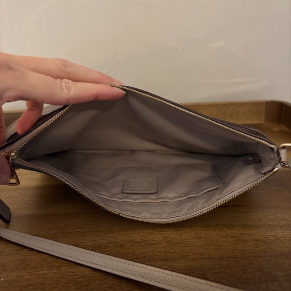 Coach Taupe Gray Leather Journal Crossbody - Picture 8 of 10